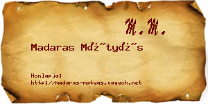 Madaras Mátyás névjegykártya