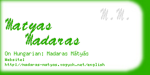 matyas madaras business card