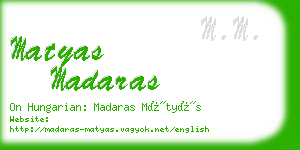 matyas madaras business card